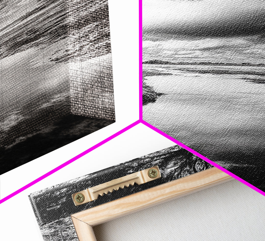 River Through Trees, Tranquil Forest Stream, Reflective Nature Art, Framed Canvas Print, Zen Living Room Wall Decor, Calm Scene