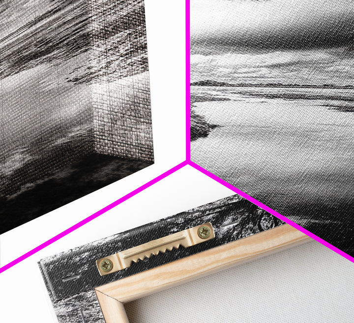 River Through Trees, Tranquil Forest Stream, Reflective Nature Art, Framed Canvas Print, Zen Living Room Wall Decor, Calm Scene