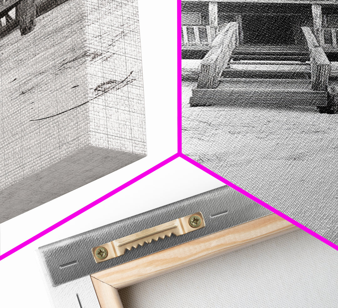 Beachfront Cabin, Rustic Shack, Seaside Simplicity, Cloudy Sky, Island Life, Framed Canvas Print, Entryway Wall Art, Coastal Farmhouse Decor