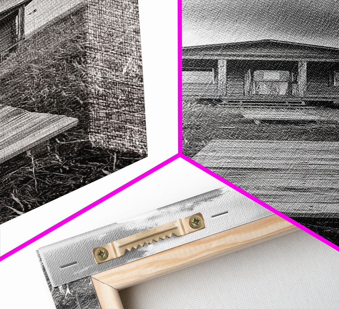 Rustic Cabin, Country Path, Prairie Landscape, Black and White Photo, Framed Canvas Print, Farmhouse Wall Art, Autumn Decor, Nature Style