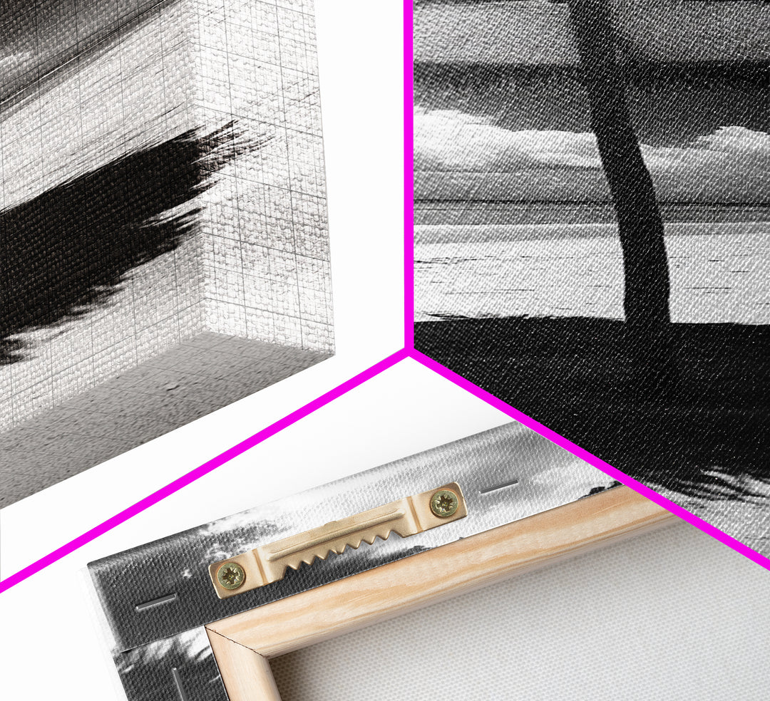 Beach Umbrella, Summer Shade, Ocean Serenity, Island Dreams, Coastal Peace, Framed Canvas Print, Living Room Wall Art, Boho Tropical Décor