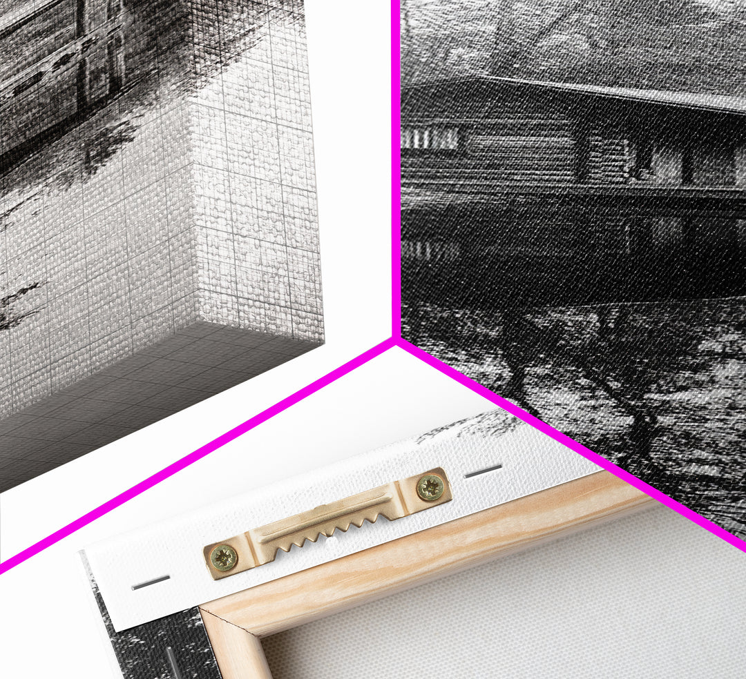 Cabin Reflection, Still Water, Forest Escape, Nature Retreat Art, Framed Canvas Print, Lakehouse Decor, Fall Cabin Scene, Cozy Rustic Wall Art