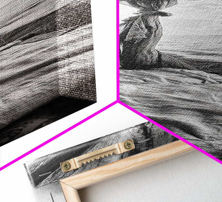 Coastal Bed View, Ocean Canopy, Seaside Rest, Framed Canvas Print, Boho Bedroom Wall Art, Rustic Beach Photography, Nature Retreat Decor