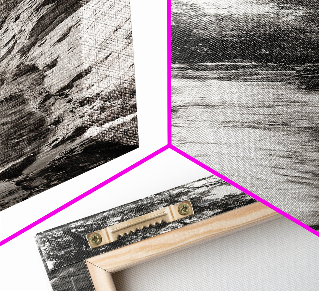 River Light Path, Black White Nature, Zen Landscape, Forest Photography, Canvas Print, Rustic Home Decor, Entryway Wall Art, Cabin Wall Art