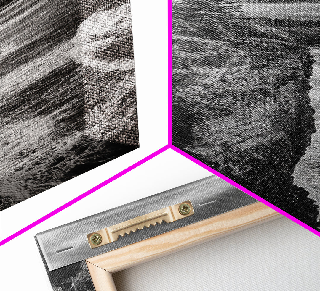 Cliff Coastline, Moody Ocean, Pine Trees, Dramatic Nature Scene, Canvas Print, Cabin Wall Art, Fall Coastal Photography, Rustic Decor