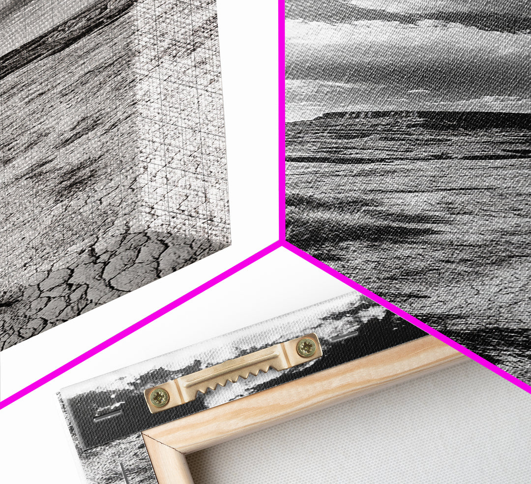 Desert Butte View, Southwest Horizon, Dramatic Sky, Framed Canvas Print, Boho Living Room Art, Western Landscape Photography, Man Cave