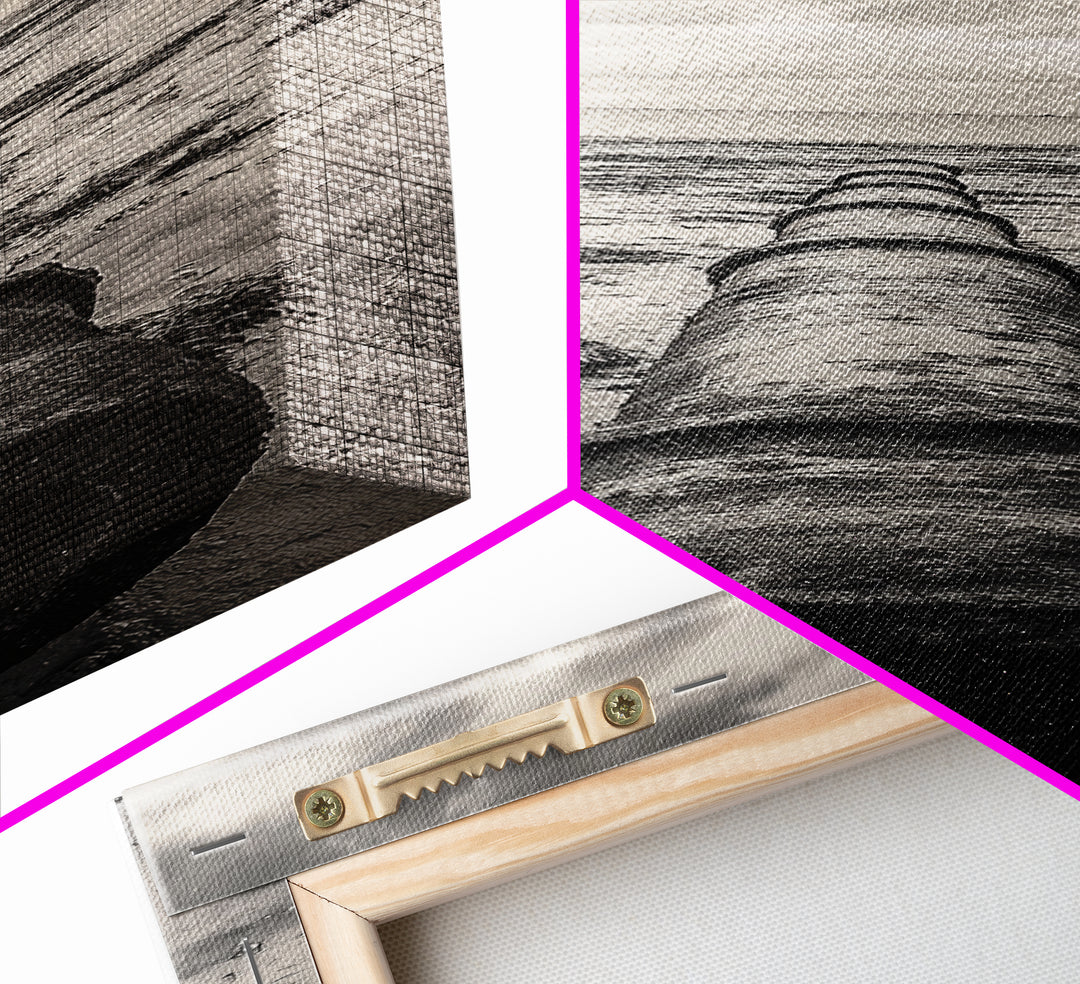 Rusted Pipe Beach, Industrial Coastal Vibe, Grunge Seascape, Framed Canvas Print, Urban Loft Art, Bathroom Wall Art, Office Wall Art