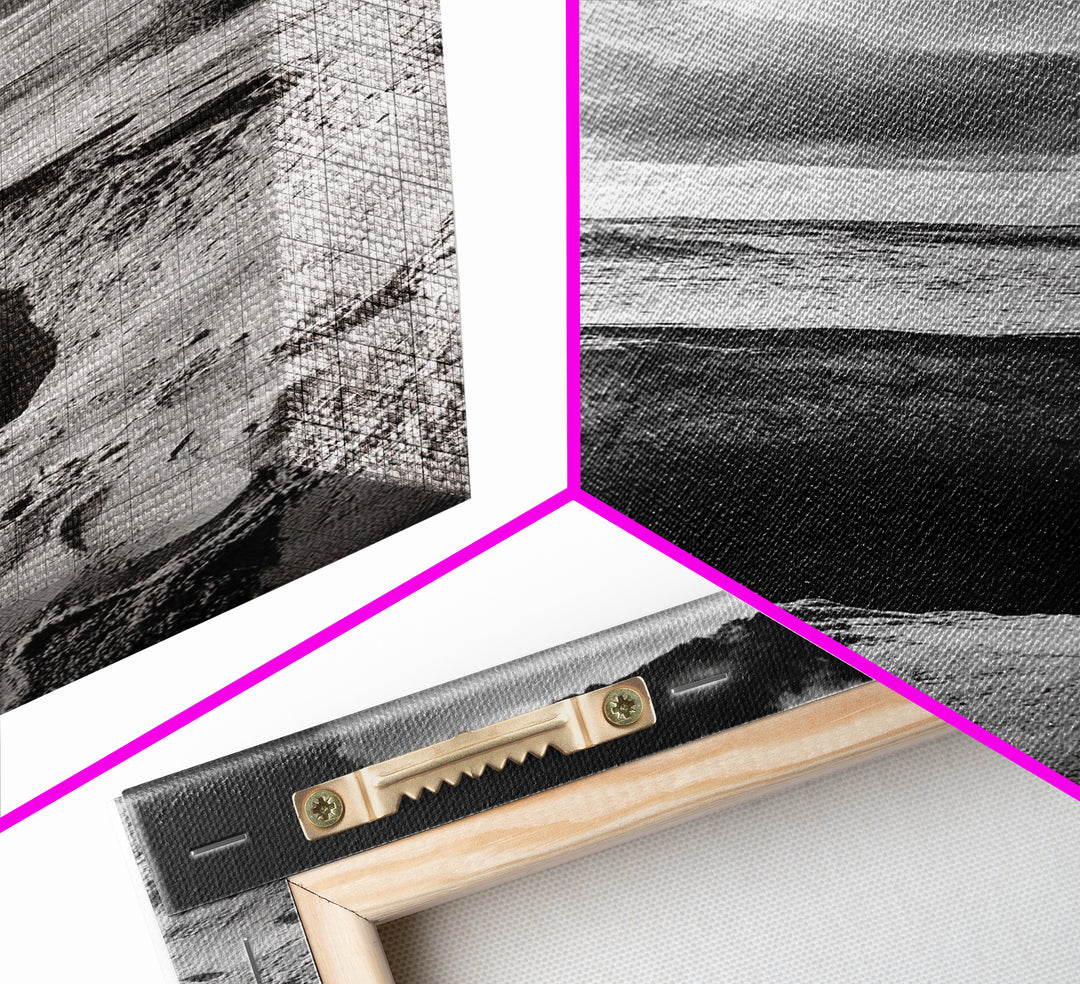 Desert Sinkhole Scene, Mysterious Landscape, Surreal Earth Art, Framed Canvas Print, Moody Bedroom Print, Office Wall Art, Cabin Wall Art