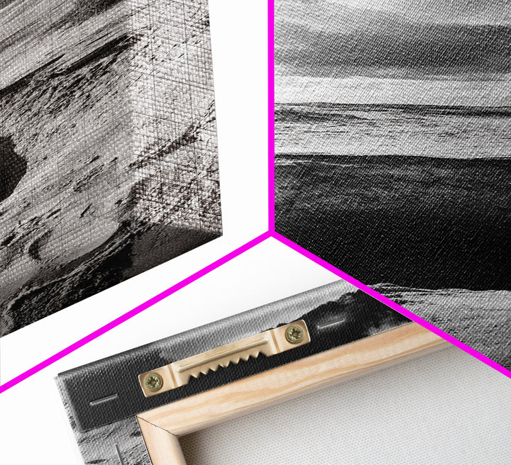 Desert Sinkhole Scene, Mysterious Landscape, Surreal Earth Art, Framed Canvas Print, Moody Bedroom Print, Office Wall Art, Cabin Wall Art