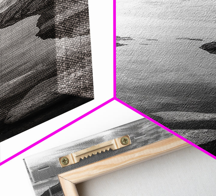 Rocky Ocean Cove, Peaceful Coastal Passage, Zen Nature Art, Framed Canvas Print, Bathroom Print, Coastal Entryway Wall Art, Beach House Decor