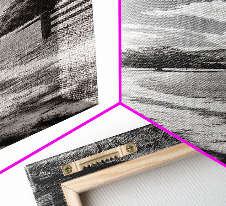 Country Road, Wooden Fence, Open Fields, Tree Shadows, Canvas Print, Rustic Farm Wall Art, Minimalist Nature Photography, Entryway Home Decor