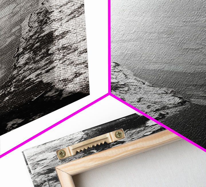 Tidal Pool, Coastal Rock, Still Water, Natural Texture, Framed Canvas Print Earth Tone Decor, Zen Bathroom Art, Modern Minimalist Nature Wall Print