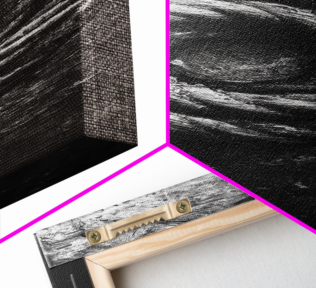 Nautical Rope Closeup, Industrial Texture, Abstract Rustic, Framed Canvas Print, Office Wall Art, Monochrome Art, Modern Nautical Decor