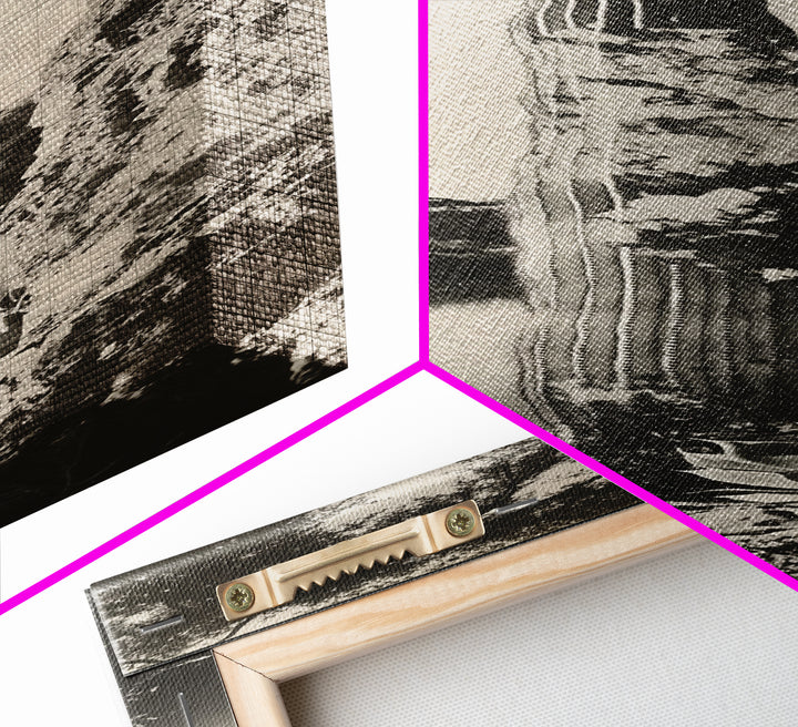 Desert Cactus Art, Surreal Nature Print, Moody Landscape Wall Art, Living Room Decor, Framed Canvas Print, Boho Western Aesthetic