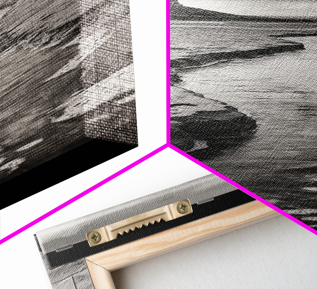 River Path Art, Coastal Landscape Decor, Nature Scene Wall Art, Minimalist Earth Tones, Framed Canvas Print, Beach House Vibe