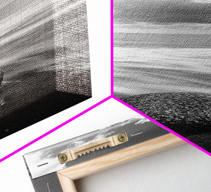 Beach Stone, Ocean Foam, Rolling Waves, Canvas Print, Nature Inspired Art, Coastal Decor, Serene Living Room Wall Art, Tranquil Design