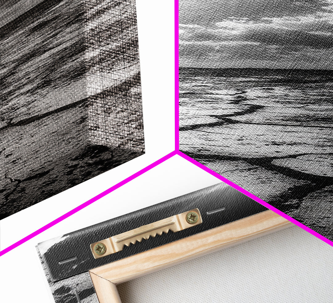 Cracked Earth, Sunburst Sky, Natural Texture, Desert Landscape, Framed Canvas Print, Rustic Decor, Earth Tone Art, Office Wall Art