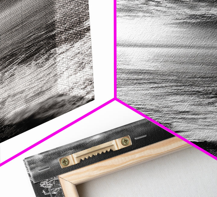 Cliff Edge, Ocean Breeze, Golden Hour, Scenic Overlook, Framed Canvas Print, Landscape Photography, Hallway Wall Art, Boho Style