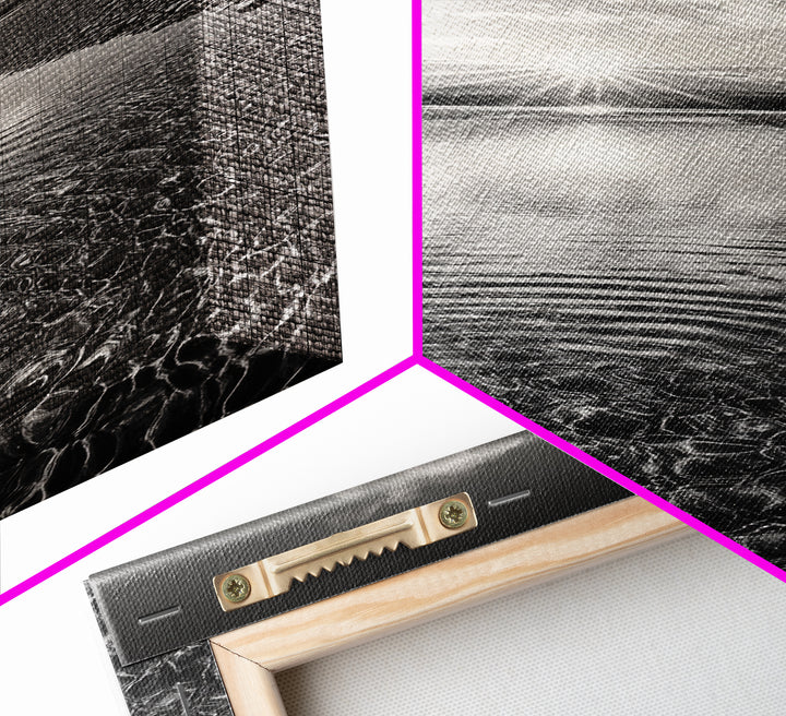 Rippling Water, Pebble Riverbed, Radiant Sunset, Peaceful Reflection, Canvas Print, Zen Art, Bathroom Wall Art, Nature Calm Decor