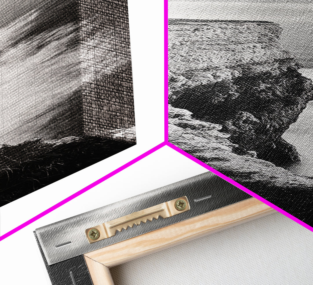 Coastal Cliff, Ocean Horizon, Nature Photography, Dramatic Skies, Framed Canvas Print, Modern Beach Wall Art, Minimalist Landscape Decor