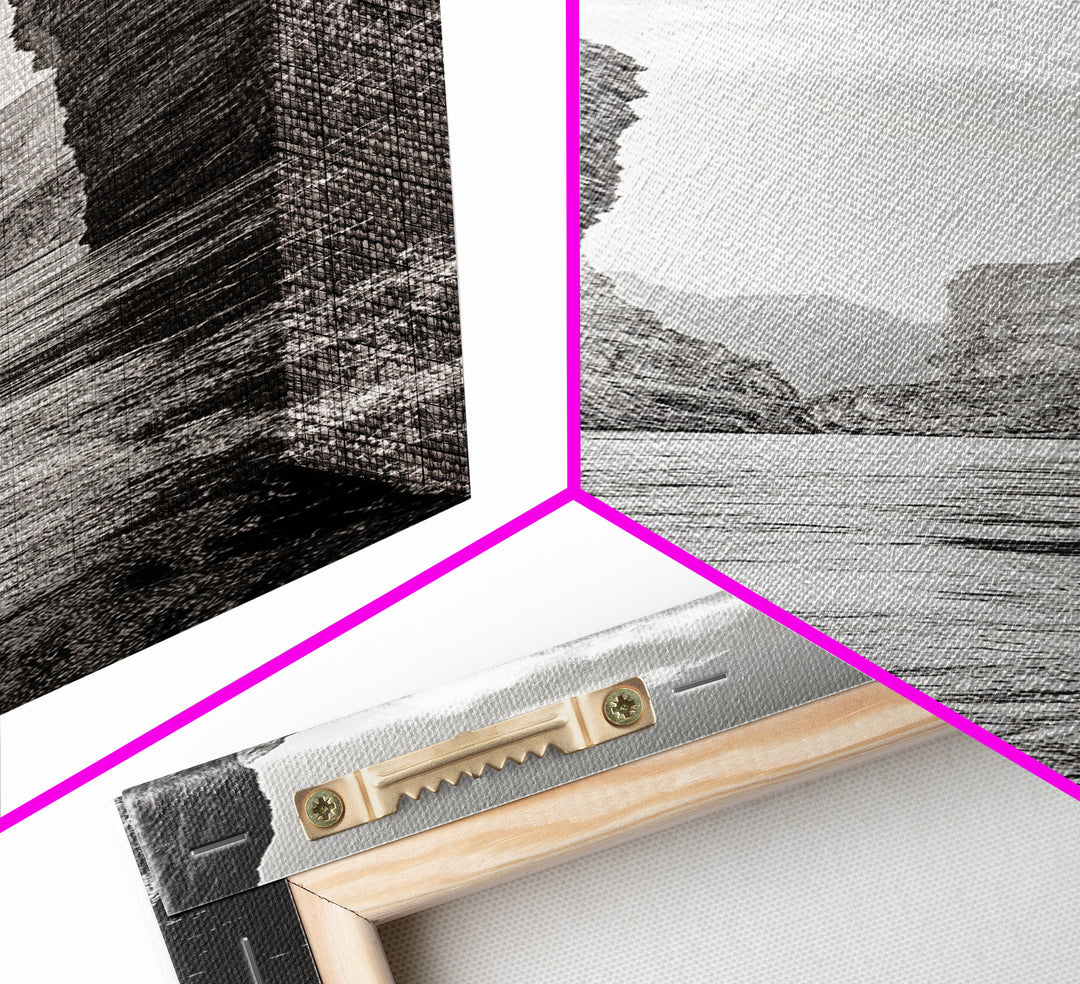 Canyon River, Desert Passage, Rugged Cliffs, Adventure Scene, Framed Canvas Print, Western Wall Art, Office Art, Den Nature Decor