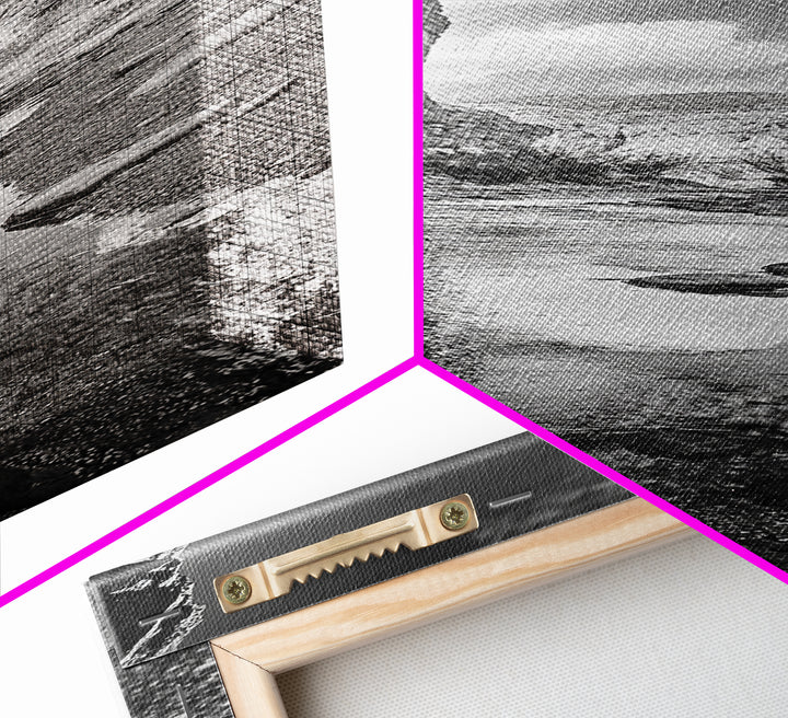 Canyon Stream, Desert Serenity, Nature Escape, Earth Tones, Calm Mood, Framed Canvas Print, Bedroom Wall Art, Minimalist Landscape Art