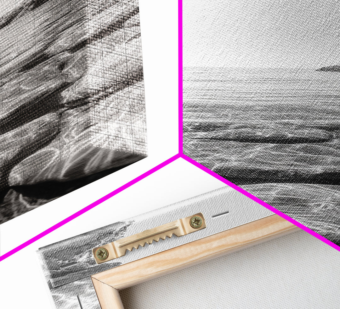 Crystal Cove, Reflections Water, Seaside Stones, Canvas Print, Tranquil Coastal Wall Art, Beach Bathroom Decor, Minimalist Style