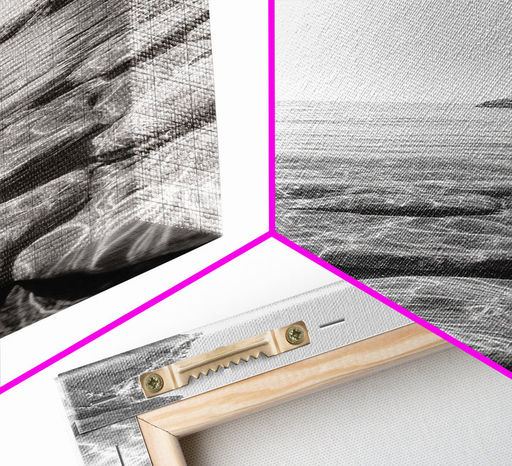 Crystal Cove, Reflections Water, Seaside Stones, Canvas Print, Tranquil Coastal Wall Art, Beach Bathroom Decor, Minimalist Style