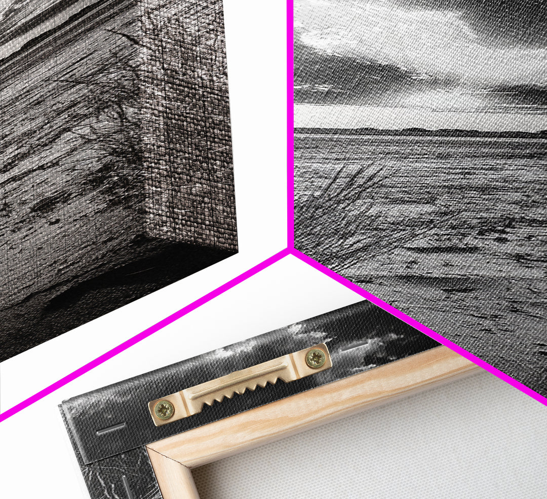 Desert Light Rays, Nature Sunset Art, Dramatic Sky Wall Decor, Canvas Print, Minimalist Desert Landscape, Living Room Wall Art