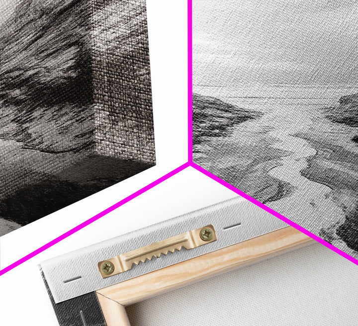 Canyon Stream Path, Ocean Rock Passage Art, Nature Landscape Photography, Canvas Print, Bathroom Wall Decor, Modern Coastal Art