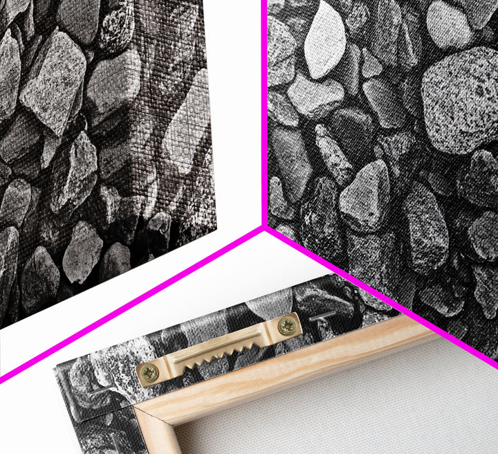 Natural Stone Texture, Dark Rock Pattern, Earthy Wall Background, Canvas Print, Office Wall Art, Modern Industrial Style, Minimalist Style