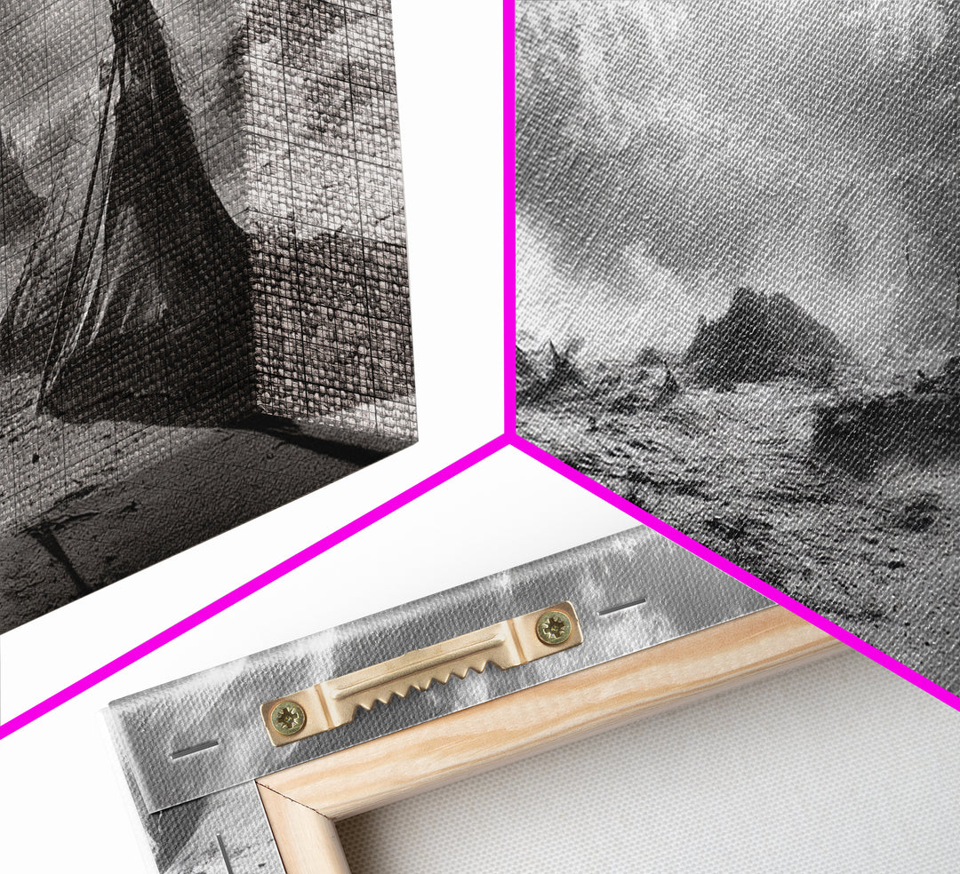 Desert Tent Scene, Surreal Tribal Landscape, Stormy Sky Tents, Canvas Print, Living Room Wall Art, Boho Nomad Aesthetic, Living Room Wall Art