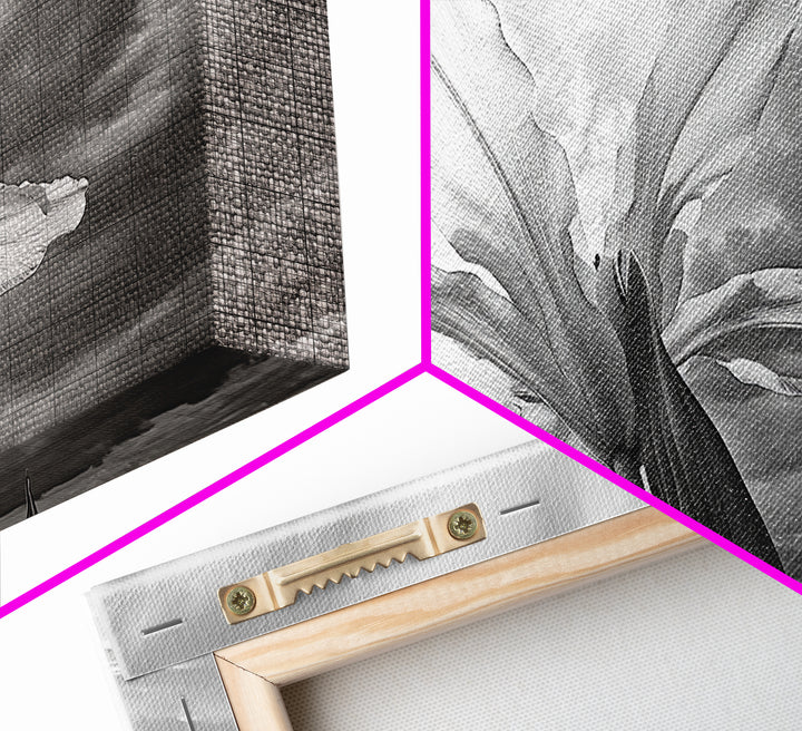 Blooming Iris, Floral Sky, Dreamy Nature, Petal Light, Framed Canvas Print, Modern Bedroom Art, Feminine Wall Art, Botanical Home Decor