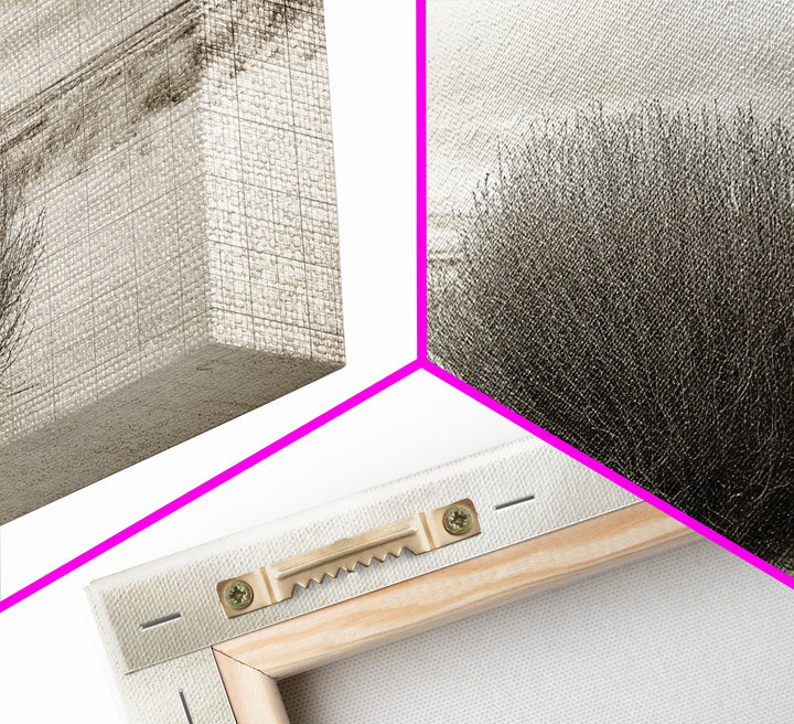 Desert Bush, Minimal Landscape, Dune Scene, Sand Calm, Framed Canvas Print, Boho Bedroom Art, Neutral Wall Decor, Minimalist Style