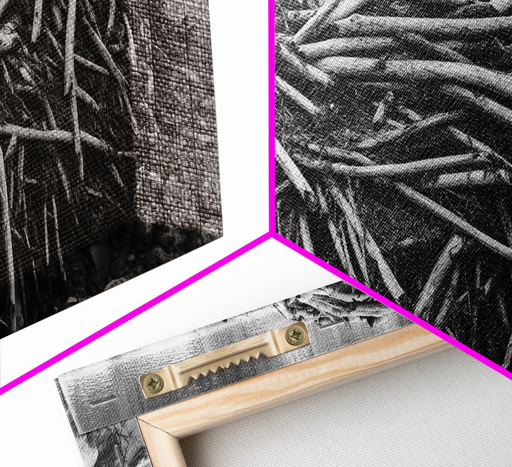 Beaver Lodge, Natural Structure, Earthy River Habitat, Framed Canvas Print, Cabin Wall Art, Nature-Inspired Rustic Fall Decor