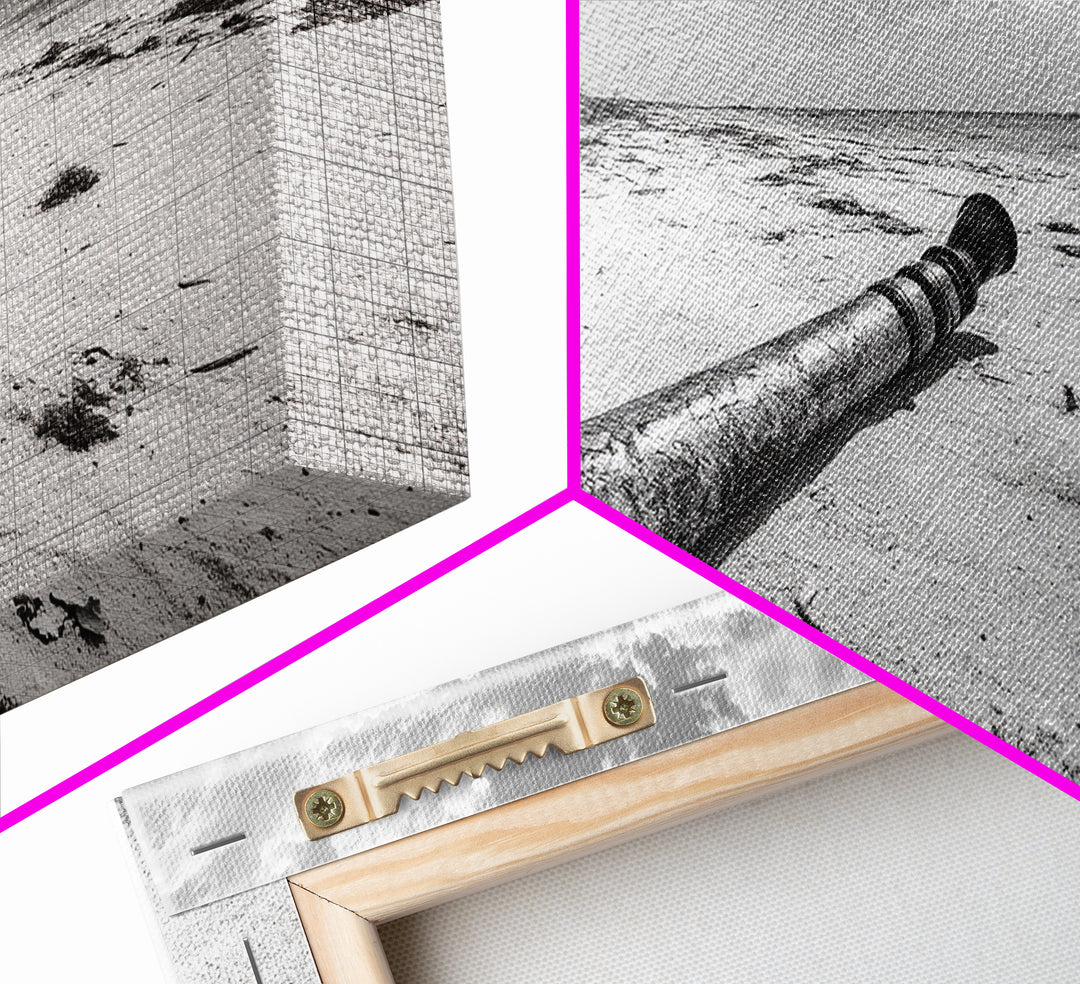 Abandoned Beach Pipe, Surreal Coastal Scene, Washed Ashore Photography, Framed Canvas Print, Moody Living Room or Fall Wall Art