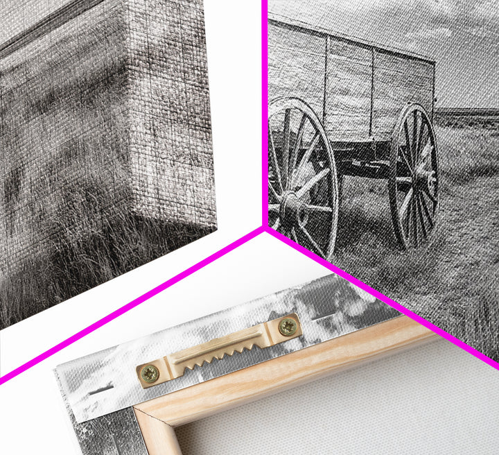 Prairie Wagon, Western Landscape, Old West Photography, Framed Canvas Print, Farmhouse Entryway or Rustic Fall Living Room Art