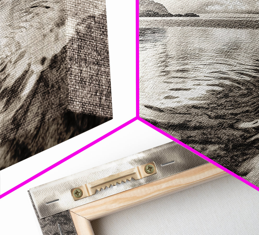 Rippled Water, Mountain View, Serene Beach, Nature Landscape, Canvas Print, minimalist art, spa decor, Scandinavian wall accent