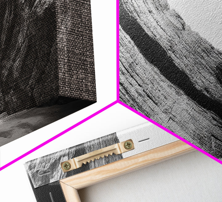 Canyon Rocks, Desert Wall, Natural Texture, Modern Rustic Decor, Framed Canvas Print, Bathroom Wall Art, Monochrome Earth Tones