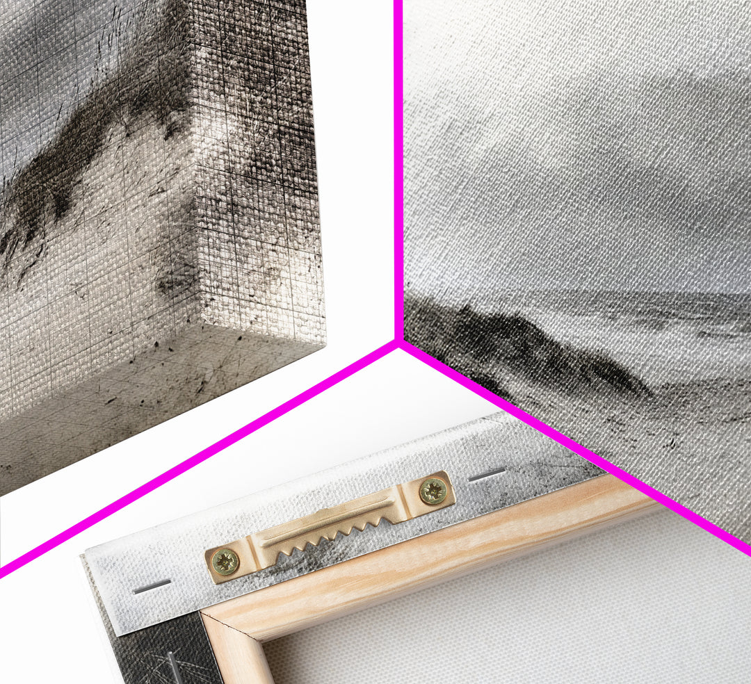 Coastal Dunes Path, Windy Beach Scene, Ocean Wall Art, Nature Landscape, Framed Canvas Print, Rustic Decor, Entryway Wall Art