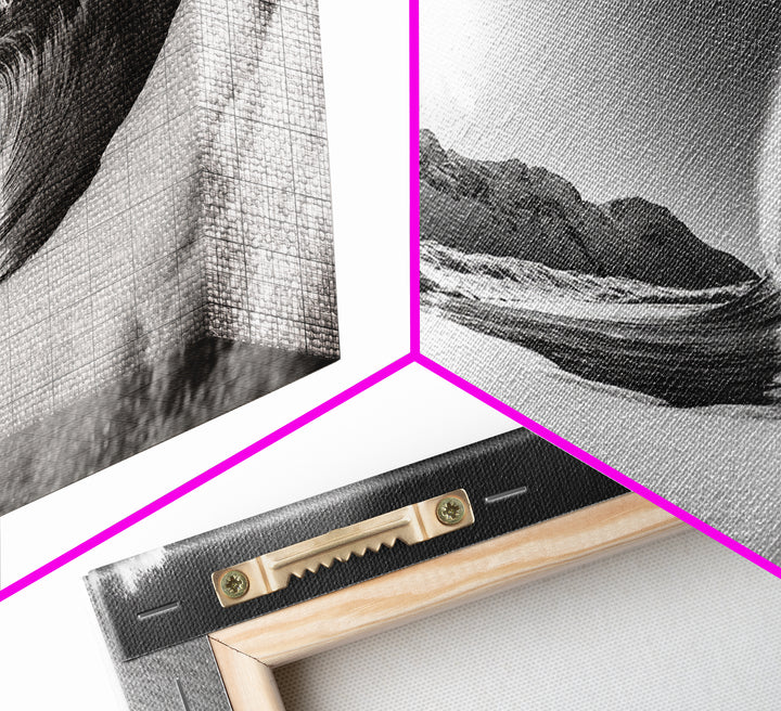 Arctic Wave Motion, Snowy Surf Curl, Mountain Sun Scene, Nature Energy Art, Canvas Print, Living Room Wall Art, Winter Adventure Decor