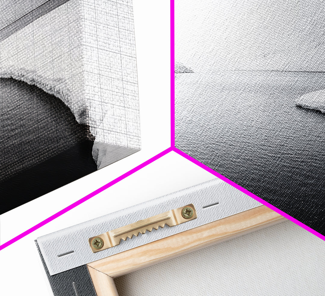 Arctic Coastline Silence, Minimal Snow Scene, Monochrome Nature Landscape, Framed Canvas Print, Scandinavian Wall Art, Office Calm Decor