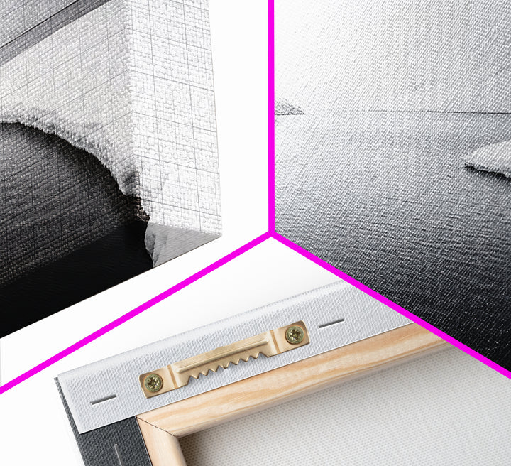 Arctic Coastline Silence, Minimal Snow Scene, Monochrome Nature Landscape, Framed Canvas Print, Scandinavian Wall Art, Office Calm Decor