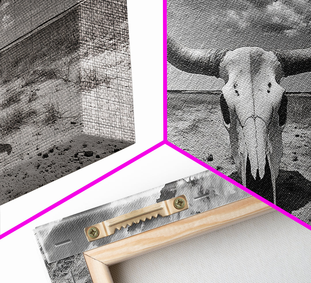 Cow Skull, Desert Bones, Wild West Skull, Country Vibe Decor, Canvas Print, Western Wall Art, Rustic Bedroom or Hallway Accent