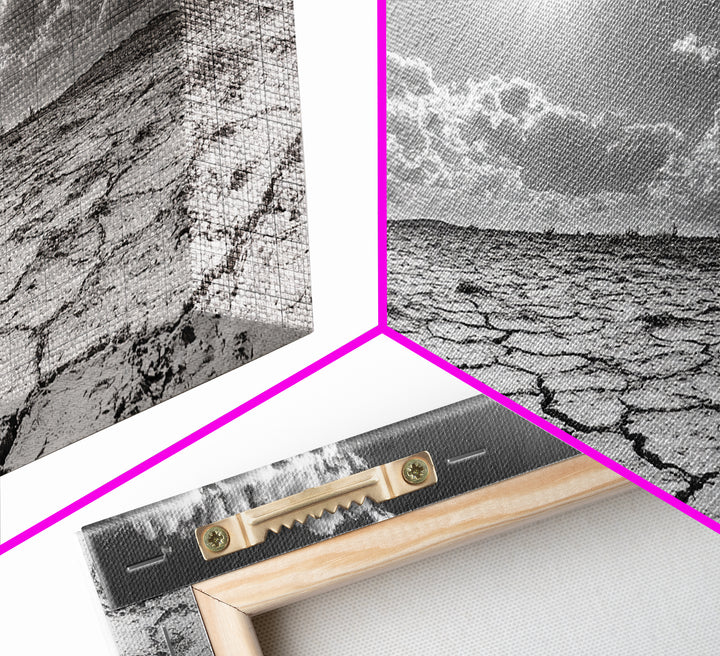 Cracked Earth Sun, Desert Landscape, Dramatic Sky, Canvas Print, Southwestern Decor, Fall Wall Art, Earth Tones Rustic Home Accent