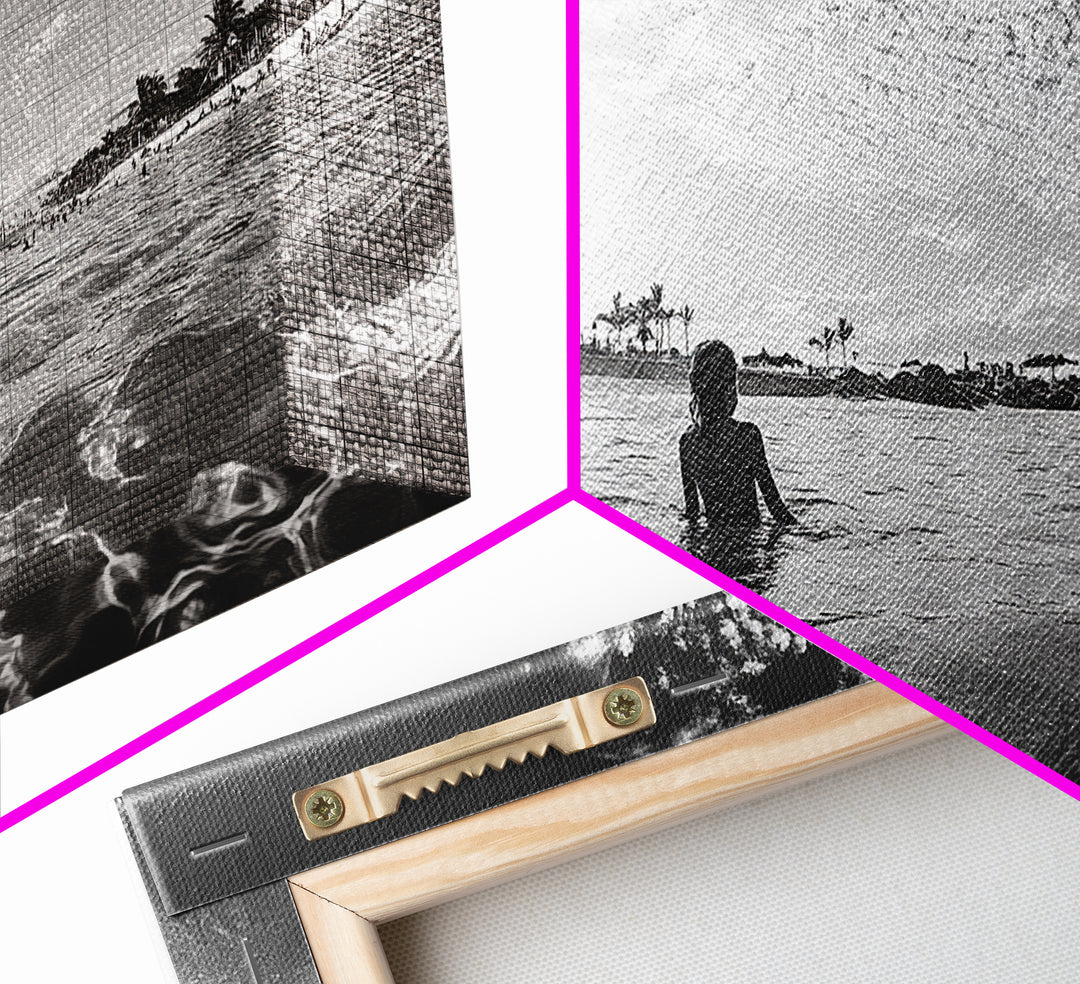 Beach Day, Ocean Kids, Sunny Horizon, Coastal Life, Framed Canvas Print, summer nursery wall art, cheerful beach print, family beach art