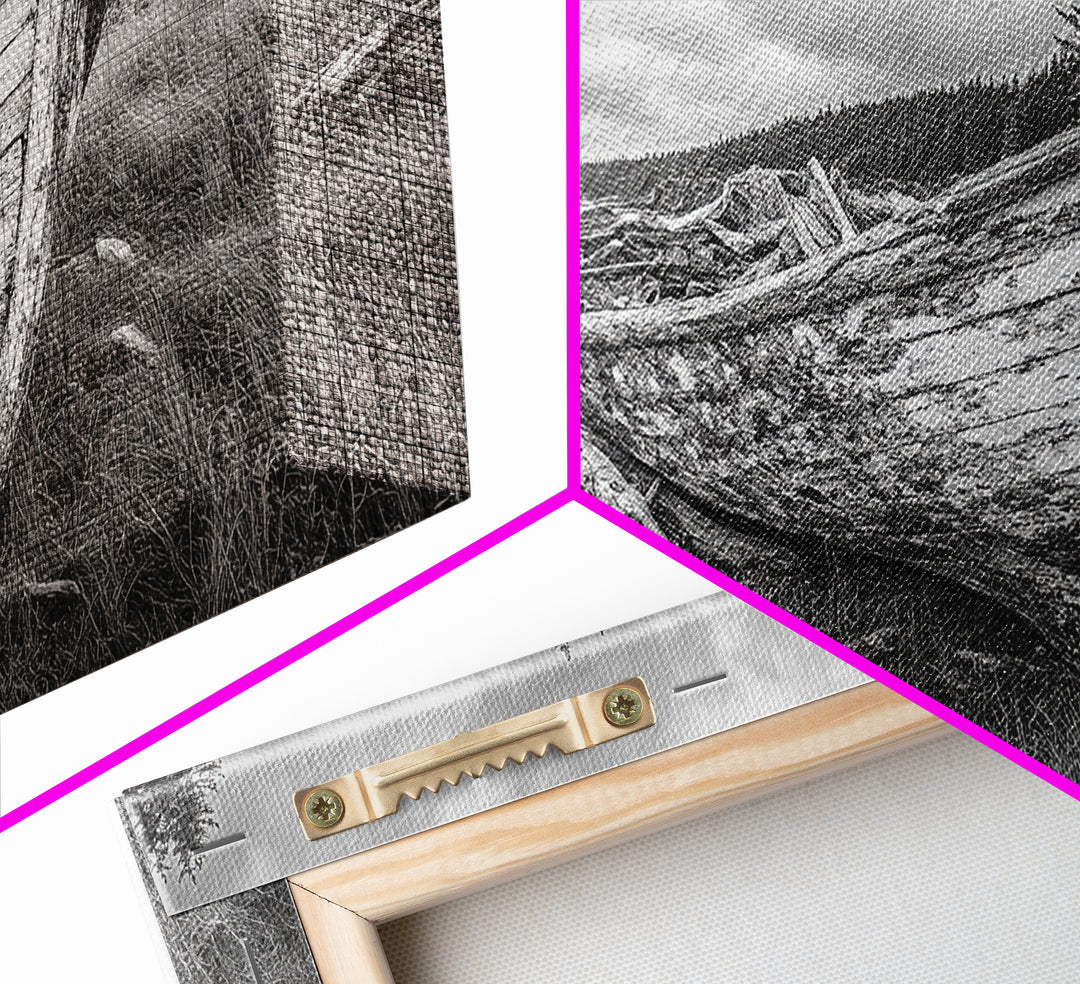 Abandoned Boat, Weathered Vessel, Coastal Forest, Framed Canvas Print, Farmhouse Wall Art, Rustic Cabin Decor, Autumn Vibe, Living Room Art