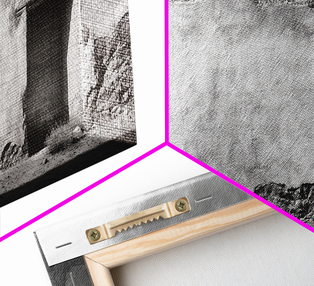 Adobe Wall, Desert Door, Rustic Texture, Framed Canvas Print, Southwest Wall Art, Neutral Earth Tones, Boho Western Living Room Decor