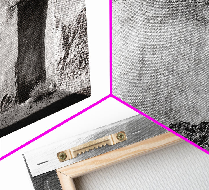 Adobe Wall, Desert Door, Rustic Texture, Framed Canvas Print, Southwest Wall Art, Neutral Earth Tones, Boho Western Living Room Decor