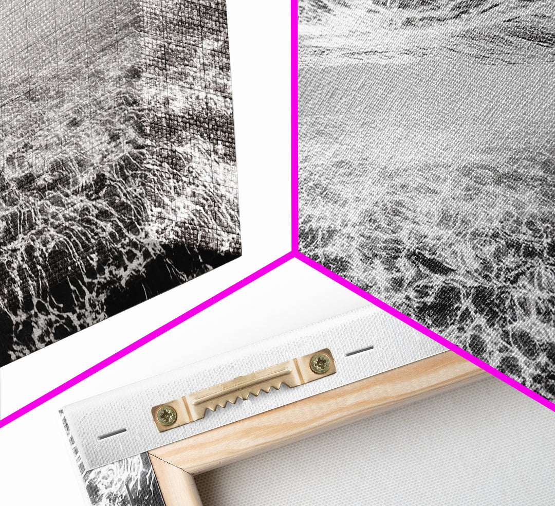 Ocean Surface, Sunlit Water, Sea Ripple, Underwater Light, Canvas Print, Modern Beach Art, Bathroom Wall Decor, Coastal Vibes